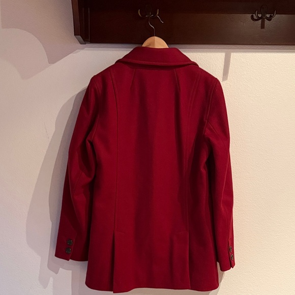 J. Crew Women's Wool Double Breasted Pea Coat, Insulated, Brick Red, Size L - Picture 2 of 14